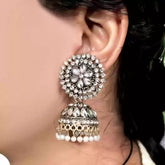 Stylish Silver Oxidised Jhumka